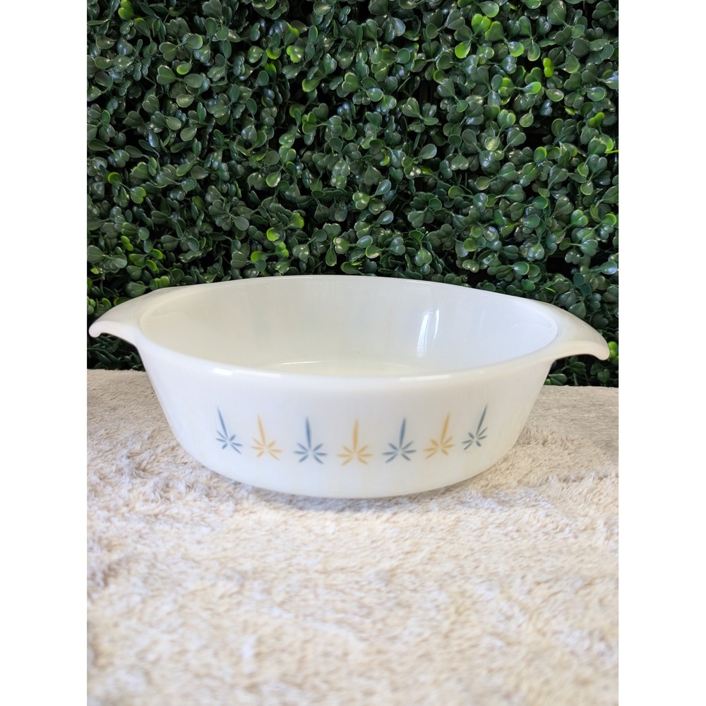 Vtg Fire-King Golden Starburst 1 Qt Casserole Dish Anchor Hocking USA P-1-B
